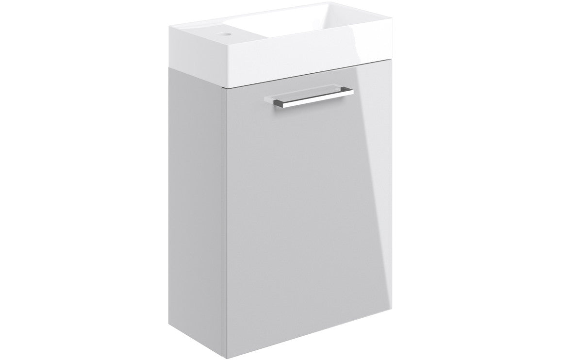 Naples 410 Wall Hung Unit & Basin Gloss Grey