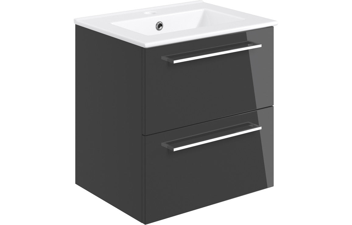 Naples 510 Wall Hung Unit & Basin Gloss Anthracite