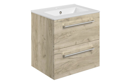 Naples 510 Wall Hung Unit & Basin Oak