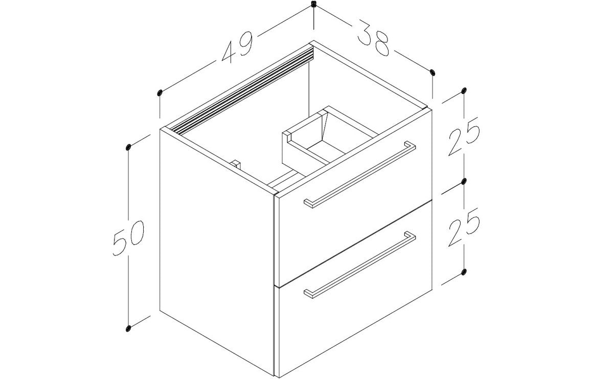 Naples 510 Wall Hung Unit & Basin Gloss White