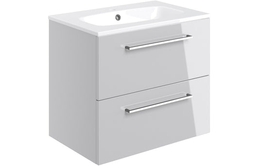 Naples 610 Wall Hung Unit & Basin Gloss Grey