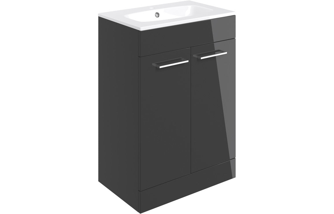 Naples 610 Unit & Basin Gloss Anthracite