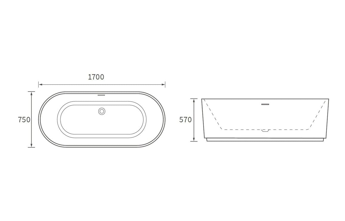 Ripple 1700 Freestanding Bath
