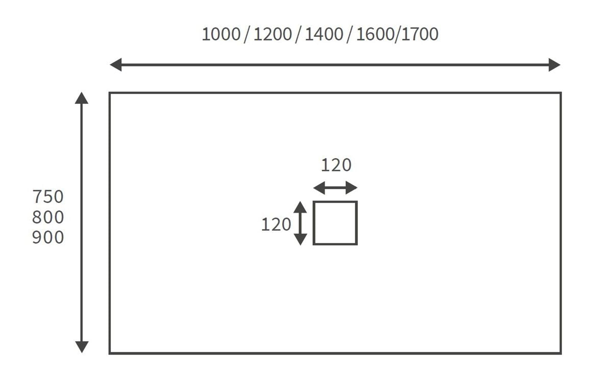 1000 x 800 Ultra Slimline Slate Shower Tray