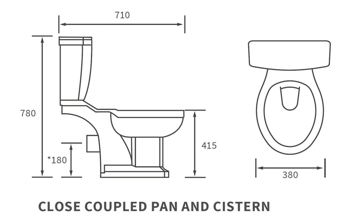 Albert Open Back Toilet Pan, Cistern & Soft Close Seat