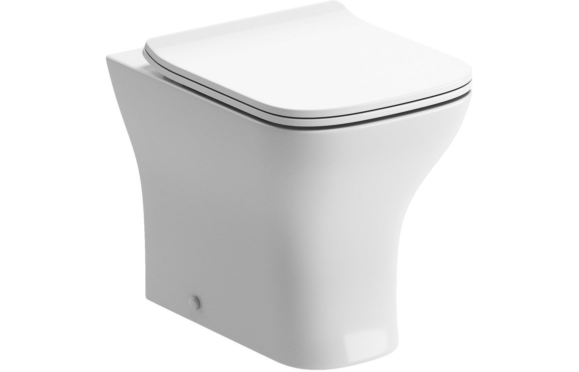 Elite Rimless Back To Wall Toilet Pan & Soft Close Seat