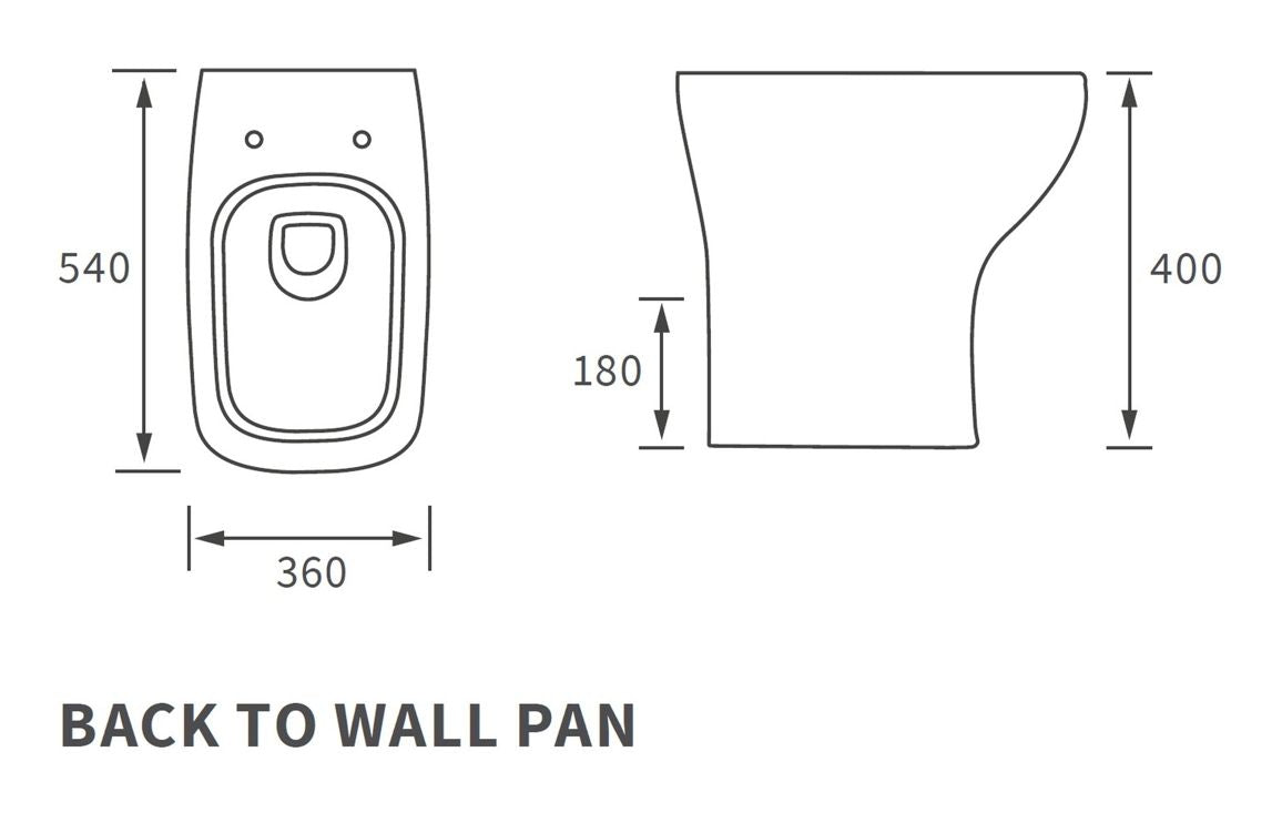 Elite Rimless Back To Wall Toilet Pan & Soft Close Seat