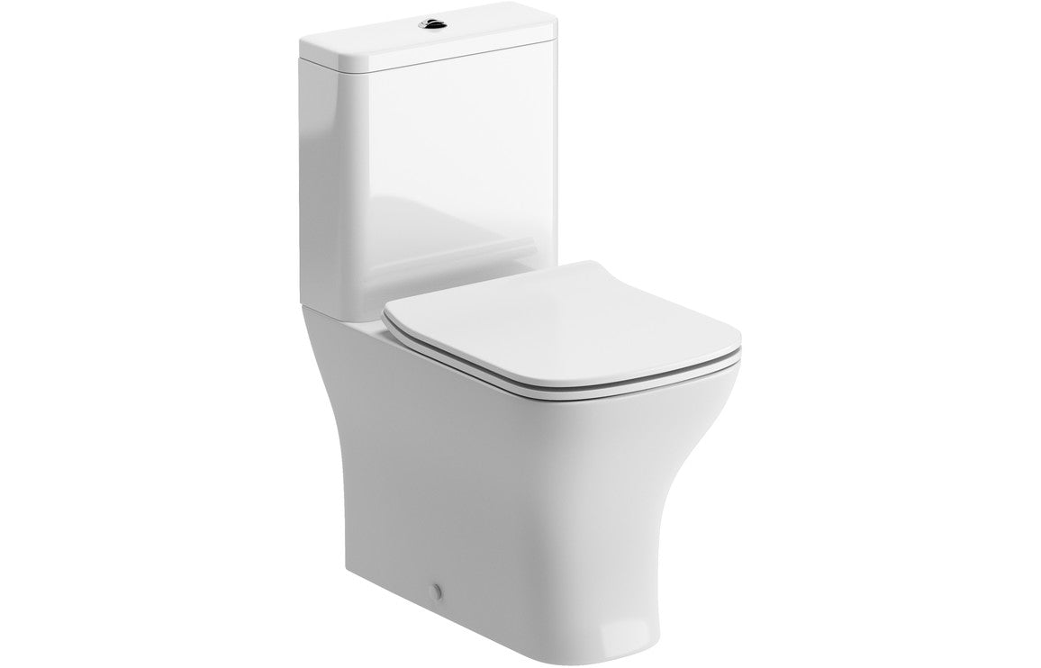 Elite Short Projection Fully Back To Wall Toilet Pan, Cistern & Soft Close Seat