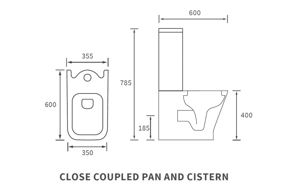 Elite Short Projection Fully Back To Wall Toilet Pan, Cistern & Soft Close Seat