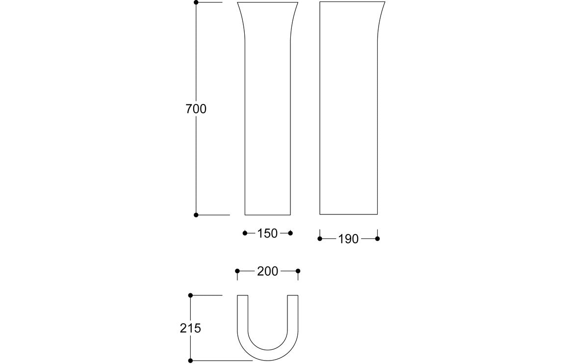 Elite 560 Basin & Full Pedestal