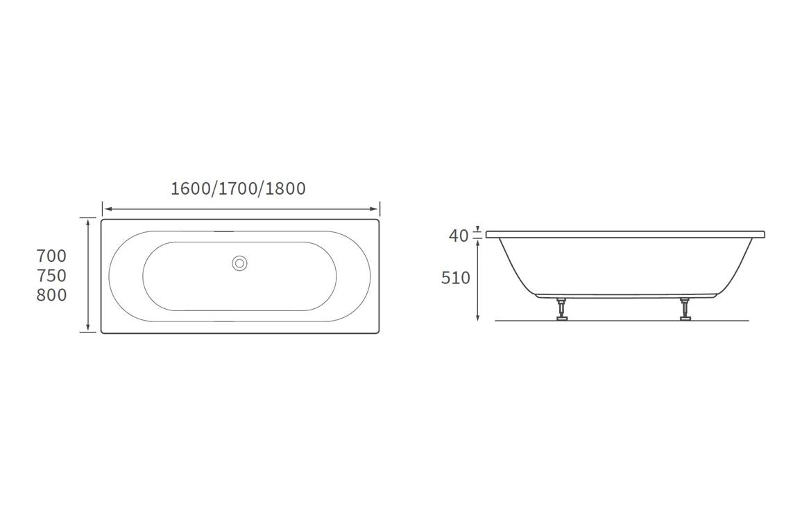 LA Double Ended Round Bath (Multiple Sizes)