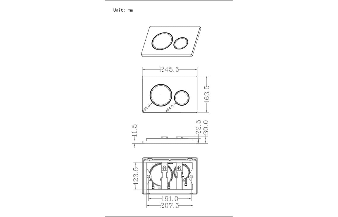 Round Push Button Flushplate White