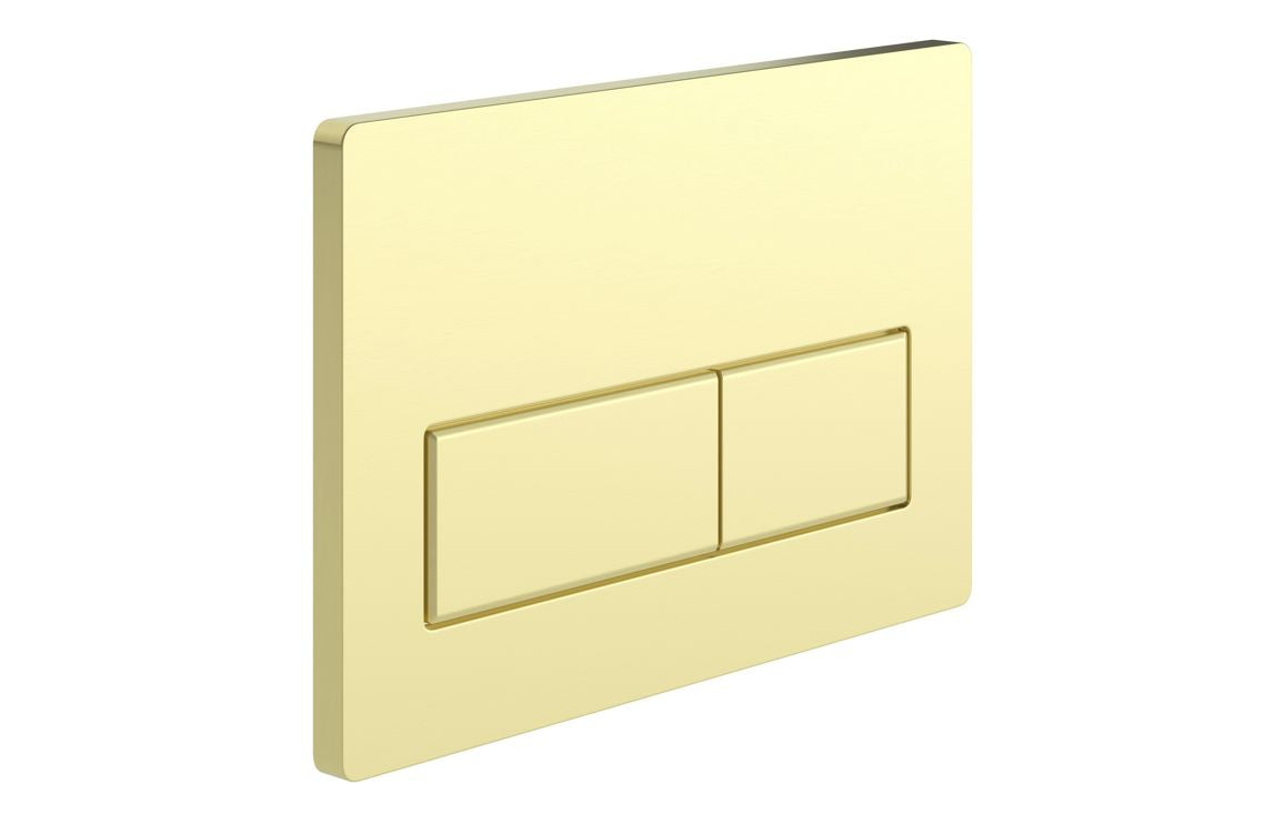 Rectangle Push Button Flushplate Brushed Brass