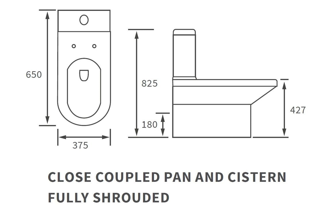 Rio Rimless Fully Back Toilet Pan, Cistern & Soft Close Seat