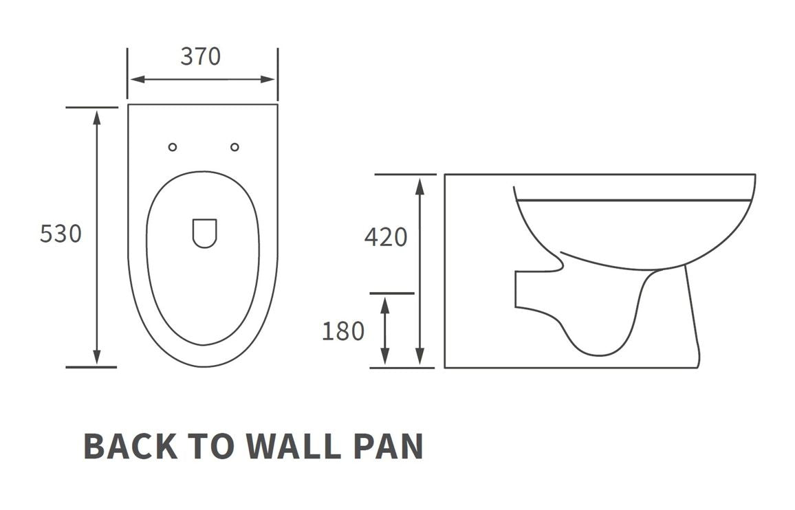 Rio Back To Wall Toilet Pan & Soft Close Seat