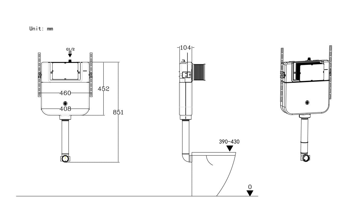 Slim Concealed Cistern