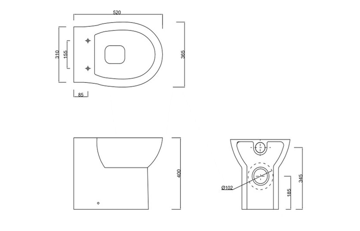 Star Back To Wall Toilet Pan & Soft Close Seat