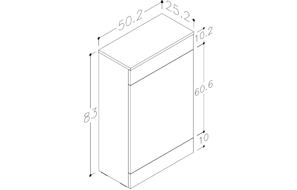 Naples Back To Wall WC Unit Oak